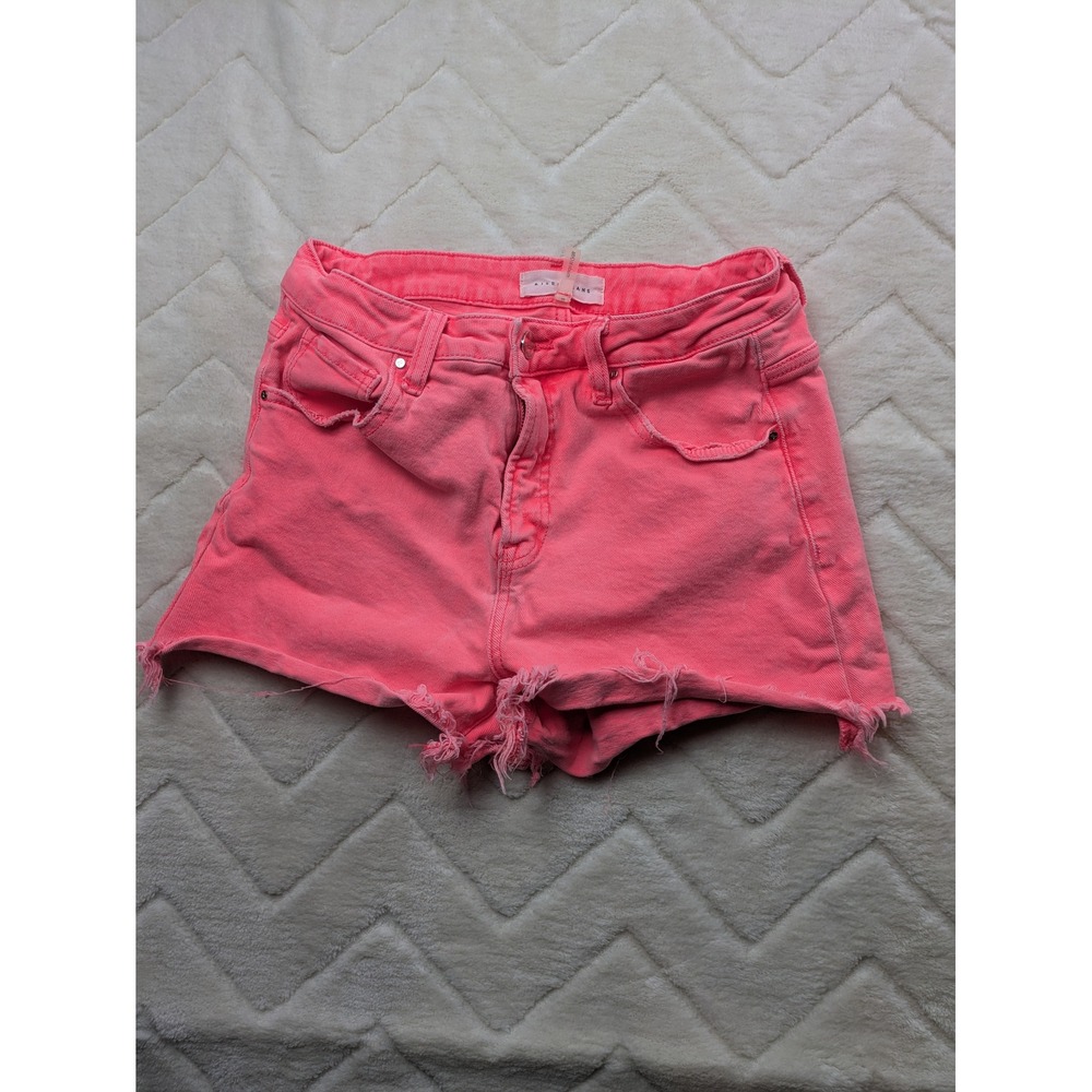 Risen Jeans Neon Pink Denim Cutoff Shorts Frayed Hem RDS6139 Size L
